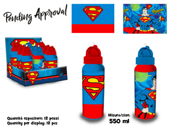 BORRACCIA ALLUMINIO CON CANNUCCIA 550 ML SUPERMAN